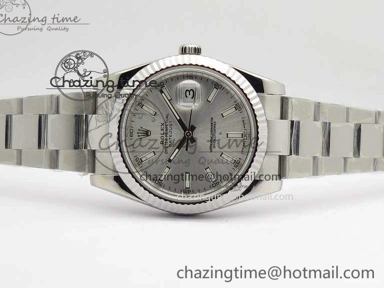 0406 EasyCare DateJust 41mm 126334 Noob 1:1 Best Edition Fluted Bezel Silver Dial On SS Oyster Bracelet A 3588